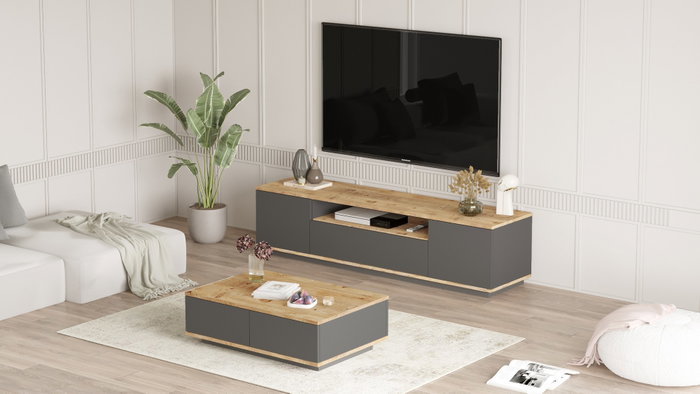 Hanah Home FR17-AA Conjunto de Muebles de Salón Pino Atlántico y Antracita Hanah Home FR17-AA Conjunto de Muebles de Salón Pino Atlántico y Antracita